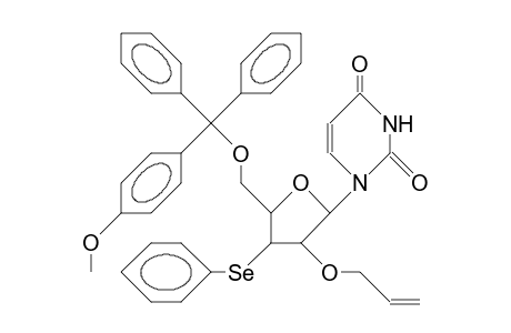 1-(5-O-<4-Monomethoxy-trityl>-2-O-allyl-3-deoxy-3-phenylseleno-B-D-xylofuranosyl)-uracil