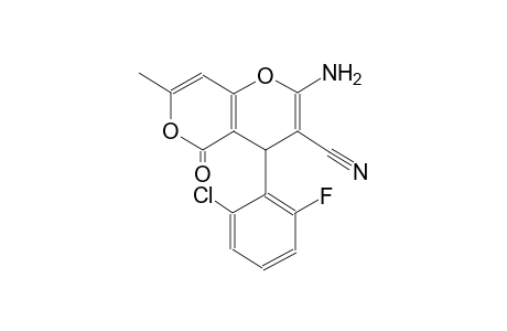 2-amino-4-(2-chloro-6-fluorophenyl)-7-methyl-5-oxo-4H,5H-pyrano[4,3-b]pyran-3-carbonitrile