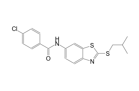 4-chloro-N-[2-(isobutylsulfanyl)-1,3-benzothiazol-6-yl]benzamide