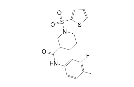 N-(3-fluoro-4-methylphenyl)-1-(2-thienylsulfonyl)-3-piperidinecarboxamide