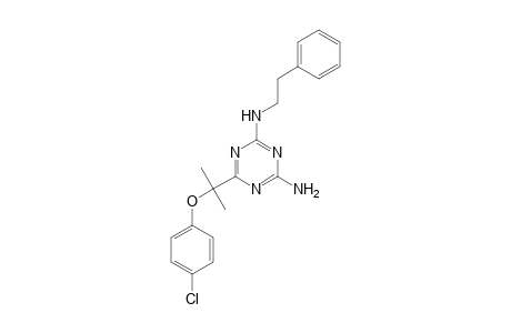 2-amino-6-[1-(p-chlorophenoxy)-1-methylethyl]-4-(phenethylamino)-s-triazine