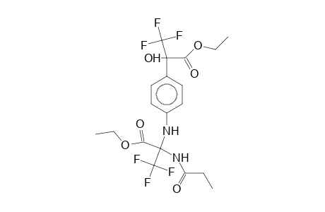 2-[4-[(1-carbethoxy-2,2,2-trifluoro-1-propionamido-ethyl)amino]phenyl]-3,3,3-trifluoro-2-hydroxy-propionic acid ethyl ester