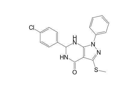 6-(4-chlorophenyl)-3-methylsulphanyl-1-phenyl-4,5,6,7-tetrahydro-1H-pyrazolo[3,4-d]pyrimidin-4-one