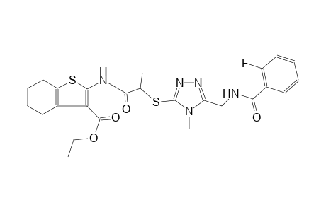 benzo[b]thiophene-3-carboxylic acid, 2-[[2-[[5-[[(2-fluorobenzoyl)amino]methyl]-4-methyl-4H-1,2,4-triazol-3-yl]thio]-1-oxopropyl]amino]-4,5,6,7-tetrahydro-, ethyl ester