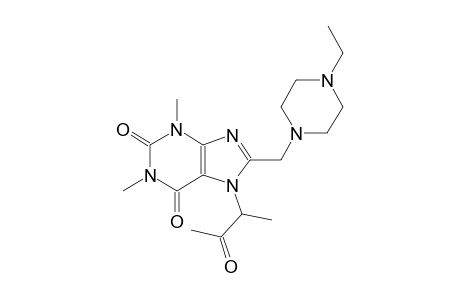 8-[(4-ethyl-1-piperazinyl)methyl]-1,3-dimethyl-7-(1-methyl-2-oxopropyl)-3,7-dihydro-1H-purine-2,6-dione