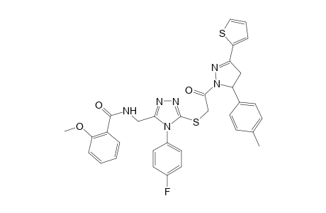 benzamide, N-[[5-[[2-[4,5-dihydro-5-(4-methylphenyl)-3-(2-thienyl)-1H-pyrazol-1-yl]-2-oxoethyl]thio]-4-(4-fluorophenyl)-4H-1,2,4-triazol-3-yl]methyl]-2-methoxy-