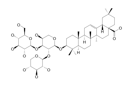 ELATOSIDE_E;OLEANOLIC_ACID_3-O-[BETA-D-XYLOPYRANOSYL-(1->2)]-[BETA-D-GLUCOPYRANOSYL-(1->3)]-ALPHA-L-ARABINOPYRANOSIDE