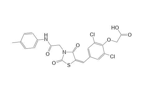 [2,6-dichloro-4-((E)-{2,4-dioxo-3-[2-oxo-2-(4-toluidino)ethyl]-1,3-thiazolidin-5-ylidene}methyl)phenoxy]acetic acid