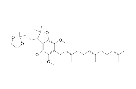 (E,E)-3-(3,3-ethylenedioxybutyl)-4,5,7-trimethoxy-2,2-dimethyl-6-(3,7,11-trimethyldodeca-2,6,10-trienyl)-2,3-dihydrobenzofuran