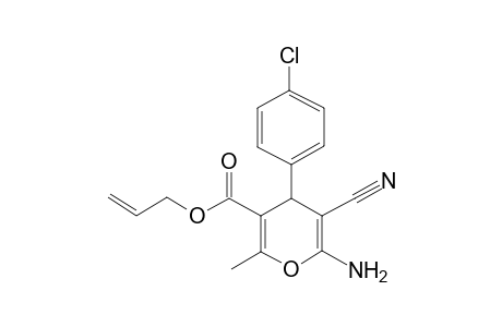 Allyl 6-amino-4-(4-chlorophenyl)-5-cyano-2-methyl-4H-pyran-3-carboxylate