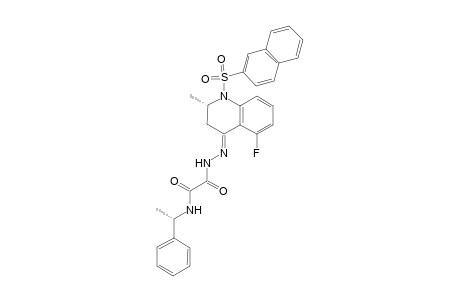 2-N'-[(S)-5-fluoro-2-methyl-1-(naphthalene-2-sulfonyl)-2,3-dihydro-1H-quinoline-(4E)-ylidene]hydrazino-2-oxo-N-((S)-1-phenylethyl)acetamide