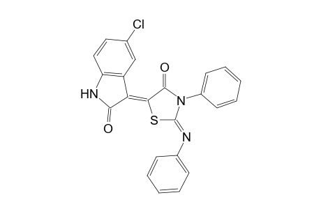 (3Z)-5-chloro-3-[(2Z)-4-oxo-3-phenyl-2-(phenylimino)-1,3-thiazolidin-5-ylidene]-1,3-dihydro-2H-indol-2-one