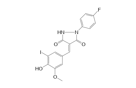 (4E)-1-(4-fluorophenyl)-4-(4-hydroxy-3-iodo-5-methoxy-benzylidene)pyrazolidine-3,5-quinone