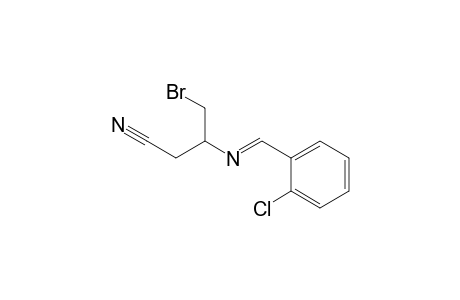 (E)-4-Bromo-3-{[(2-chlorophenyl)methylene]amino}butanenitrile