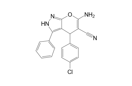 Pyrano[2,3-C]pyrazole-5-carbonitrile, 6-amino-4-(4-chlorophenyl)-2,4-dihydro-3-phenyl-