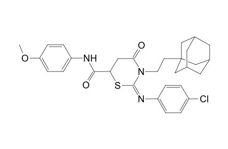 2H-1,3-thiazine-6-carboxamide, 2-[(4-chlorophenyl)imino]tetrahydro-N-(4-methoxyphenyl)-4-oxo-3-(2-tricyclo[3.3.1.1~3,7~]dec-1-ylethyl)-, (2E)-