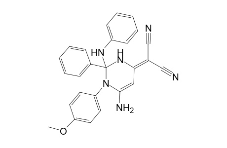 2-[6-Amino-1-(4-methoxyphenyl)-2-phenyl-2-(phenyl-amino)-2,3-dihydropyrimidine-4(1H)-ylidene]malononitrile