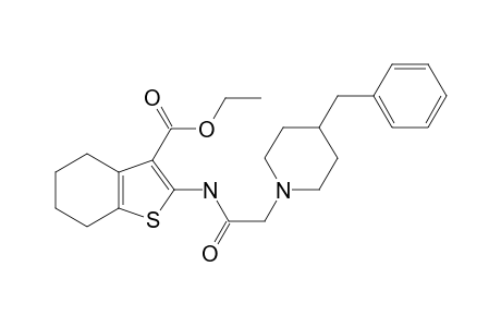 1-Benzothiophene-3-carboxylic acid, 4,5,6,7-tetrahydro-2-[[2-[4-(phenylmethyl)-1-piperidinyl]acetyl]amino]-, ethyl ester