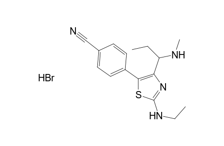 2-Ethylamino-5-(4-cyanophenyl)-4-(N-methylaminopropyl)thiazole hydrobromide