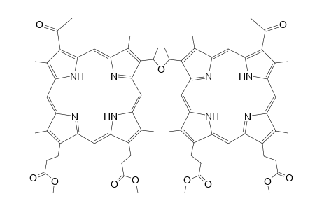 1,1'-{8,8'-Bis[3-acetyl-2,7,12,18-tetramethyl-13,17-bis(2-methoxycarbonylethyl)-21H,23H-porphyrin]}ethyl ether [(3-acetyl-8-(1-hydroxyethyl)-2,7,12,18-tetramethyl-13,17-bis(2-methoxycarbonylethyl)-21H,23H-porphyrin) dimer]