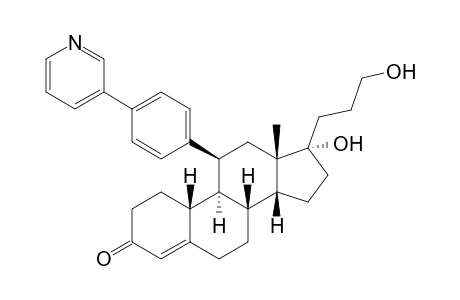 (8R,9S,10R,11S,13S,14R,17S)-13-methyl-17-oxidanyl-17-(3-oxidanylpropyl)-11-(4-pyridin-3-ylphenyl)-1,2,6,7,8,9,10,11,12,14,15,16-dodecahydrocyclopenta[a]phenanthren-3-one