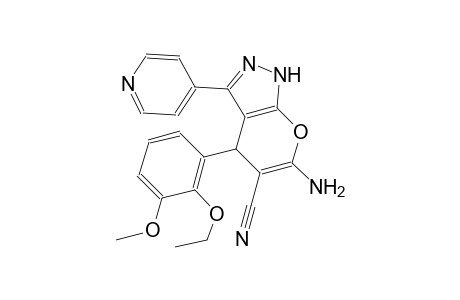 6-Amino-4-(2-ethoxy-3-methoxy-phenyl)-3-(4-pyridyl)-2,4-dihydropyrano[2,3-c]pyrazole-5-carbonitrile