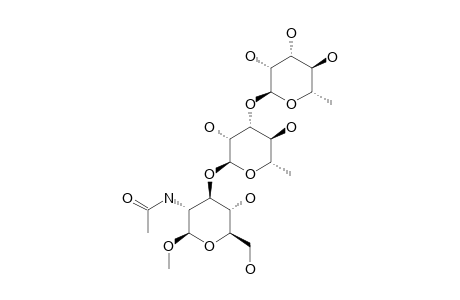 METHYL-2-ACETAMIDO-2-DEOXY-3-O-[3'-O-(ALPHA-L-RHAMNOPYRANOSYL)-ALPHA-L-RHAMNOPYRANOSYL]-BETA-D-GLUCOPYRANOSIDE