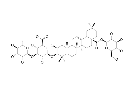 3-BETA-O-[ALPHA-L-RHAMNOPYRANOSYL-(1->3)-BETA-GLUCURONOPYRANOSYL]-2-BETA,3-BETA-DIHYDROXYOLEAN-12-EN-28-OIC-ACID-28-O-[BETA-D-GLUCOPYRANOSYL]-ESTER