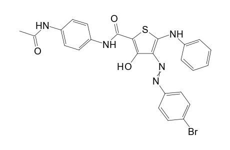 2-(4-Acetamidophenylaminocarbonyl)-4-(4-bromophenylazo)-3-hydroxy-5-phenylamino-thiophene