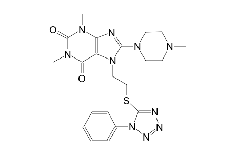 1,3-dimethyl-8-(4-methyl-1-piperazinyl)-7-{2-[(1-phenyl-1H-tetraazol-5-yl)sulfanyl]ethyl}-3,7-dihydro-1H-purine-2,6-dione