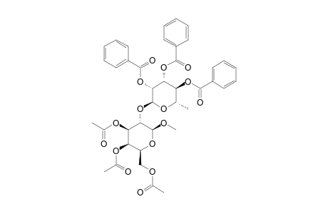 METHYL-O-(2,3,4-TRI-O-BENZOYL-ALPHA-L-RHAMNOPYRANOSYL)-(1->2)-3,4,6-TRI-O-ACETYL-BETA-D-GALACTOPYRANOSIDE