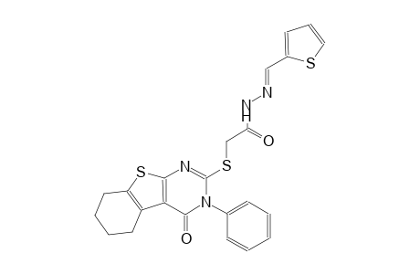 2-[(4-oxo-3-phenyl-3,4,5,6,7,8-hexahydro[1]benzothieno[2,3-d]pyrimidin-2-yl)sulfanyl]-N'-[(E)-2-thienylmethylidene]acetohydrazide