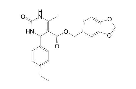 5-Pyrimidinecarboxylic acid, 4-(4-ethylphenyl)-1,2,3,4-tetrahydro-6-methyl-2-oxo-, 1,3-benzodioxol-5-ylmethyl ester