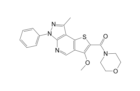 3-Methoxy-6-phenyl-8-methylpyrazolo[3,4-b]thieno[2,3-d]pyridine - 2-(Morpholine-carboxamide)