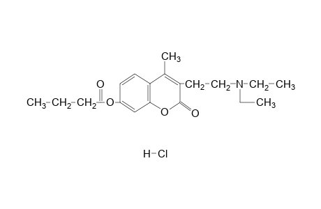 3-[2-(diethylamino)ethyl]-7-hydroxy-4-methylcoumarin, butyrate, hydrochloride
