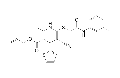 3-pyridinecarboxylic acid, 5-cyano-1,4-dihydro-2-methyl-6-[[2-[(3-methylphenyl)amino]-2-oxoethyl]thio]-4-(2-thienyl)-, 2-propenyl ester