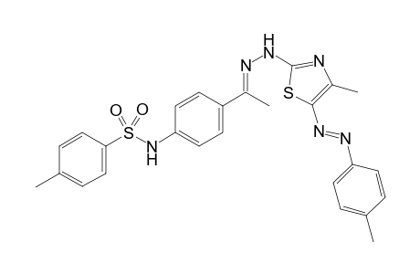 4-Methyl-N-{4-[(1E)-1-(2-{4-methyl-5-[(E)-(4-methylphenyl)diazenyl]-1,3-thiazol-2-yl}hydrazinylidene)ethyl]-phenyl}benzenesulfonamide