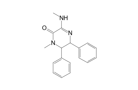 2(1H)-Pyrazinone, 5,6-dihydro-1-methyl-3-(methylamino)-5,6-diphenyl-