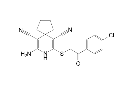 7-Amino-9-[[2-(4-chlorophenyl)-2-keto-ethyl]thio]-8-azaspiro[4.5]deca-6,9-diene-6,10-dicarbonitrile