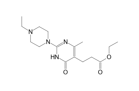 5-Pyrimidinepropanoic acid, 2-(4-ethyl-1-piperazinyl)-1,6-dihydro-4-methyl-6-oxo-, ethyl ester