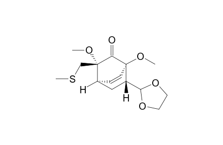 (1'.alpha.,4'.alpha.,8'S*)-2-(1',8'-Dimethoxy-8'-(methylthiomethyl)-7'-oxobicyclo[2.2.2]oct-5'-en-2'.beta.-yl)-1,3-dioxolane