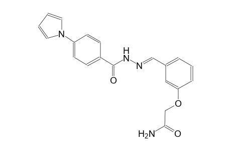 2-[3-((E)-{[4-(1H-pyrrol-1-yl)benzoyl]hydrazono}methyl)phenoxy]acetamide