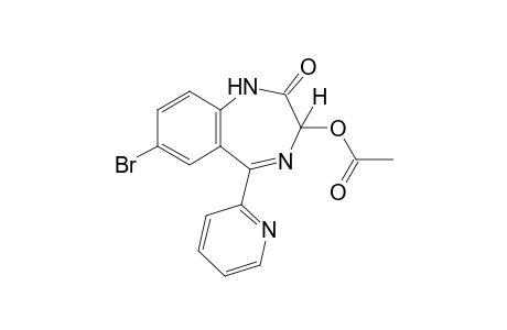 7-bromo-1,3-dihydro-3-hydroxy-5(2-pyridyl)-2H-1,4-benzodiazepin-2-one, acetate(ester)