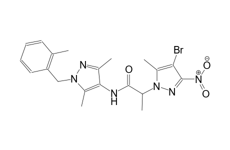 2-(4-bromo-5-methyl-3-nitro-1H-pyrazol-1-yl)-N-[3,5-dimethyl-1-(2-methylbenzyl)-1H-pyrazol-4-yl]propanamide
