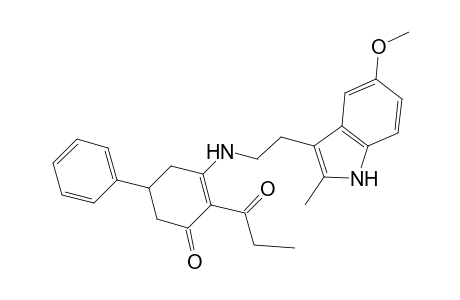 3-[2-(5-methoxy-2-methyl-1H-indol-3-yl)ethylamino]-2-(1-oxopropyl)-5-phenyl-1-cyclohex-2-enone