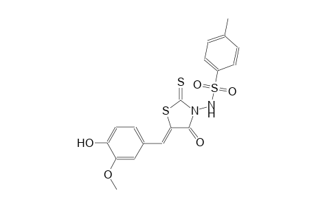 N-[(5Z)-5-(4-hydroxy-3-methoxybenzylidene)-4-oxo-2-thioxo-1,3-thiazolidin-3-yl]-4-methylbenzenesulfonamide