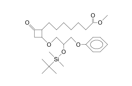 (1a,2A<R>)-2-(2-<T-Butyl-dimethyl-sililoxy>-3-phenoxypropoxy)-4-oxo-cyclobutylheptanoic acid, methyl ester