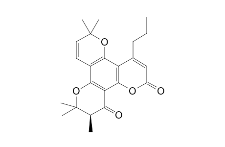 (+-)-10,11-Dihydro-4-propyl-6,6,10,10,11-pentamethyl-2H,6H,12H-benzo[1,2-b:3,4:b',5,6-b"]tripyran-2,12-dione