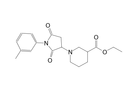 ethyl 1-[1-(3-methylphenyl)-2,5-dioxo-3-pyrrolidinyl]-3-piperidinecarboxylate