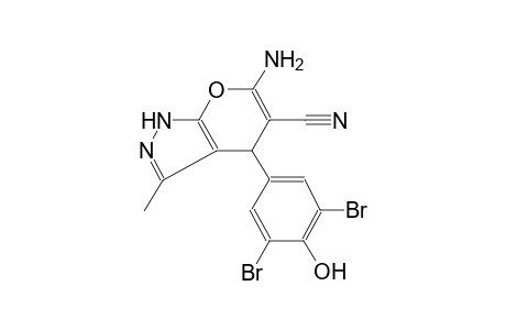 6-amino-4-(3,5-dibromo-4-hydroxyphenyl)-3-methyl-1,4-dihydropyrano[2,3-c]pyrazole-5-carbonitrile